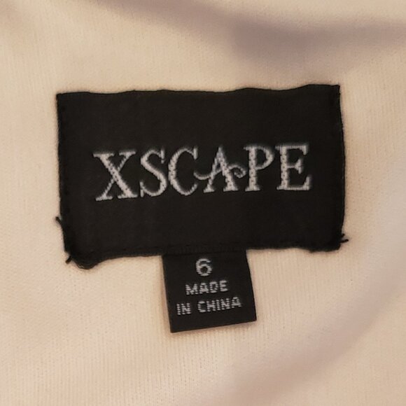 Xscape One Shoulder Silver Sequen Cocktail Evening Dress Size 6 - Picture 9 of 14